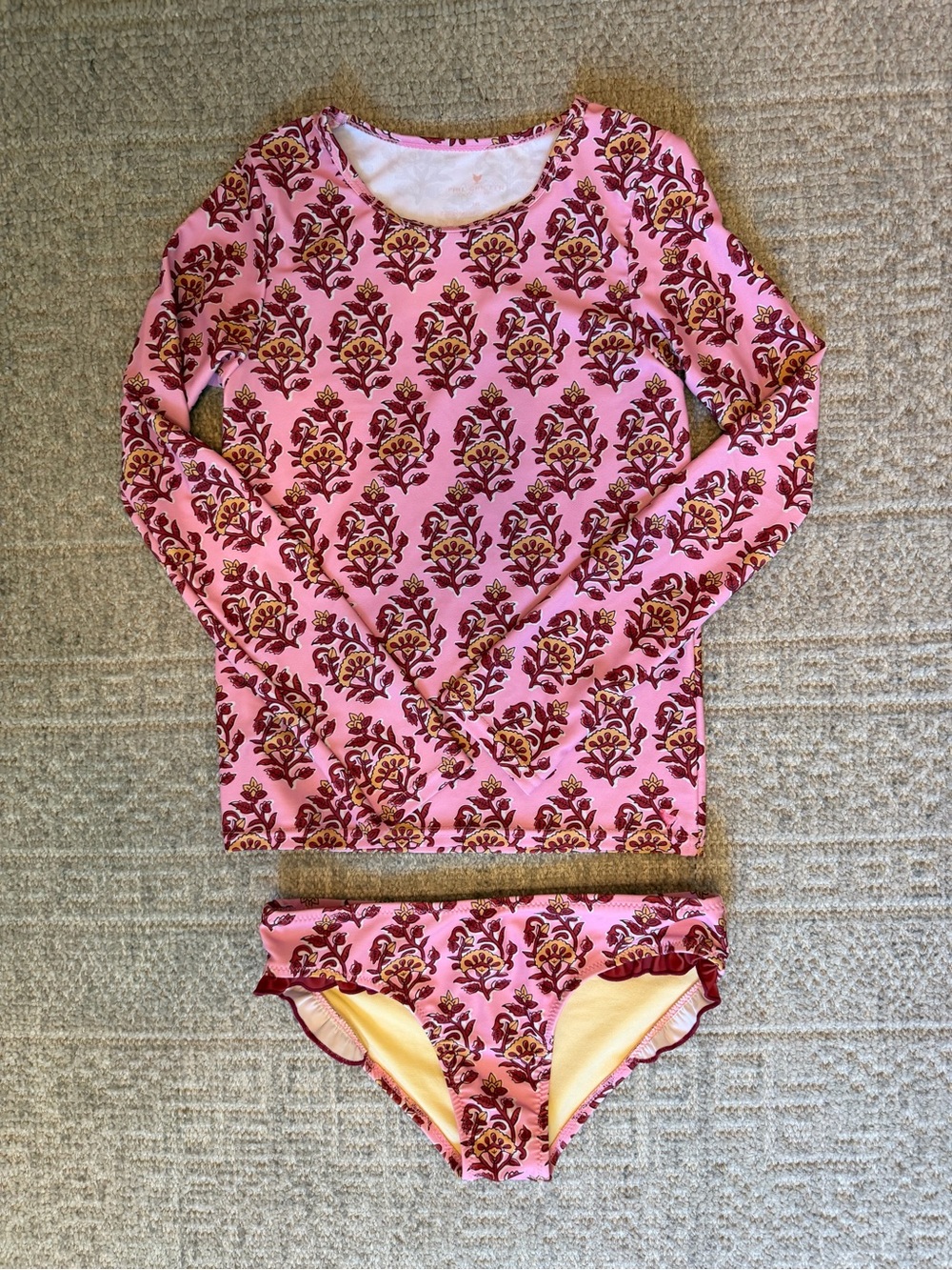 NWOT Pink Chicken swimsuit rashguard size 14